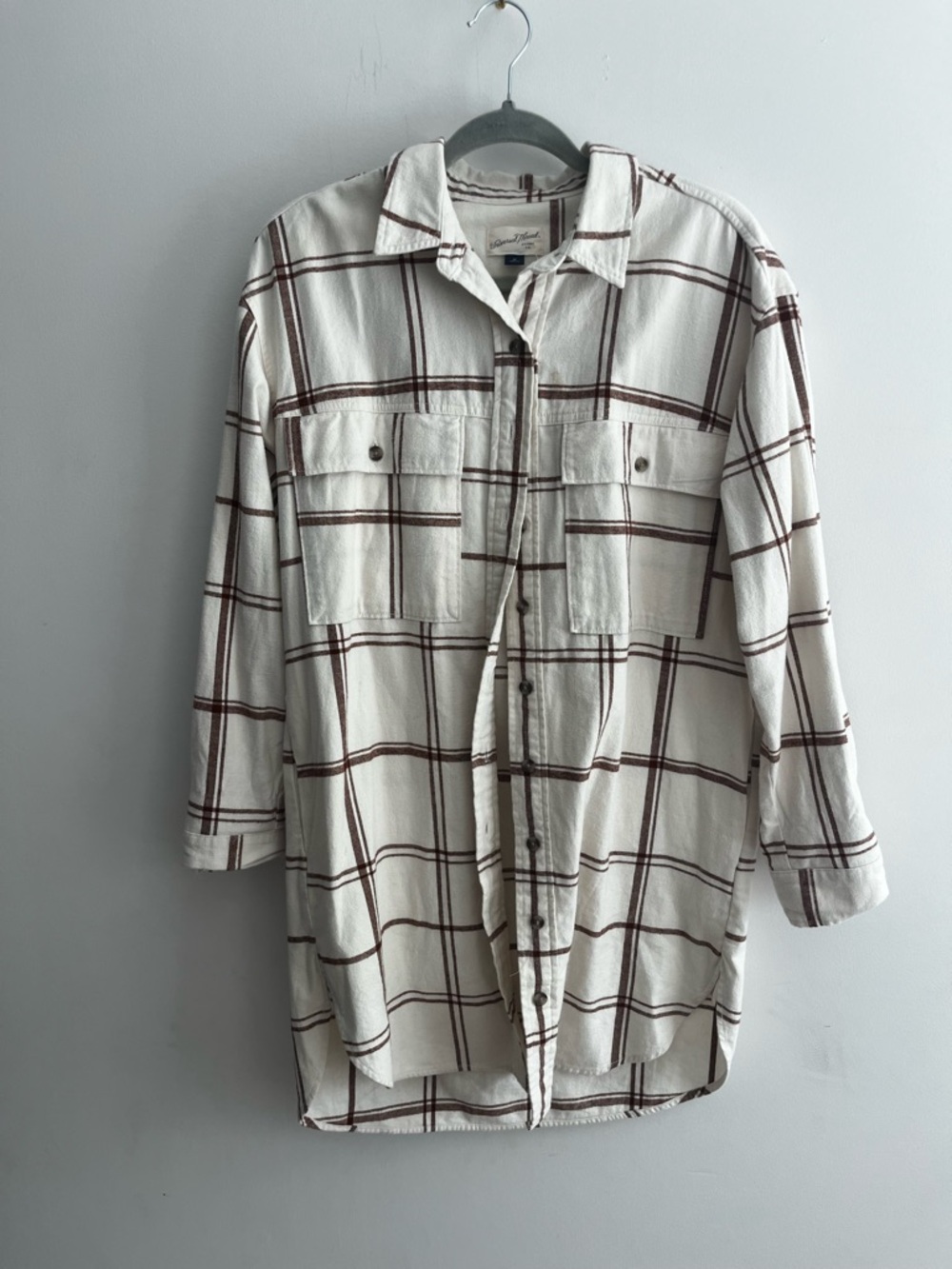 Universal Thread Cream Flannel Button Down Shirt